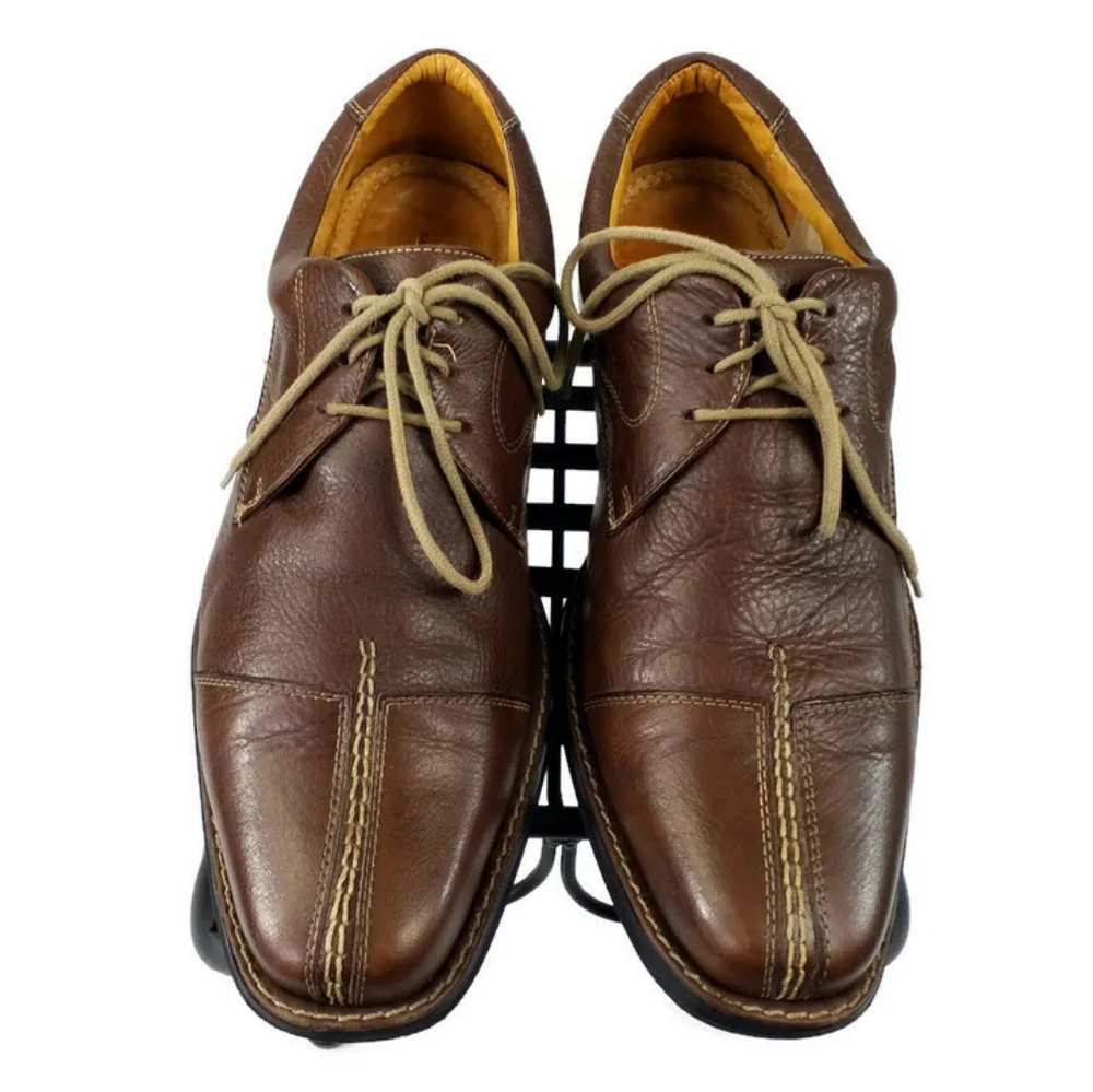 Sandro Moscoloni Brown Leather Split Toe Lace Up Oxfords Mens Size 10D